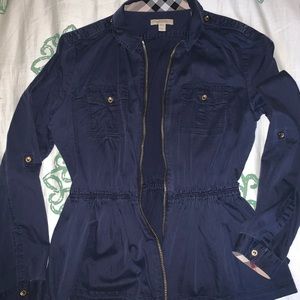 Burberry Brit zippered Peplum Navy Shirt size XL